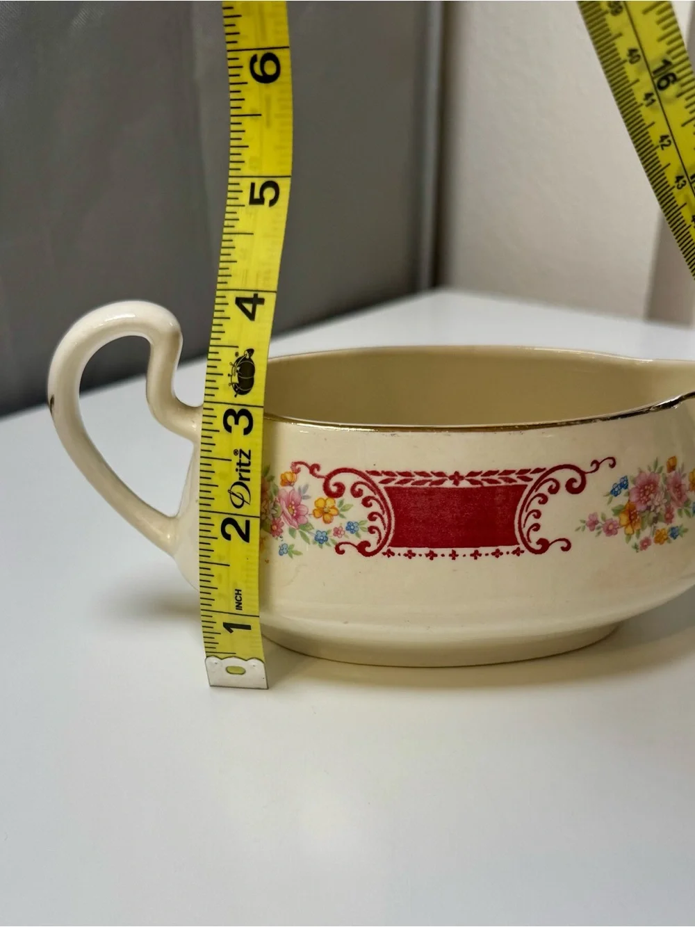 Homer Laughlin Cream Ceramic Serving Platter with Green Backstamp- From 1936